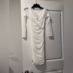 Shein white off shoulder bodycon dress